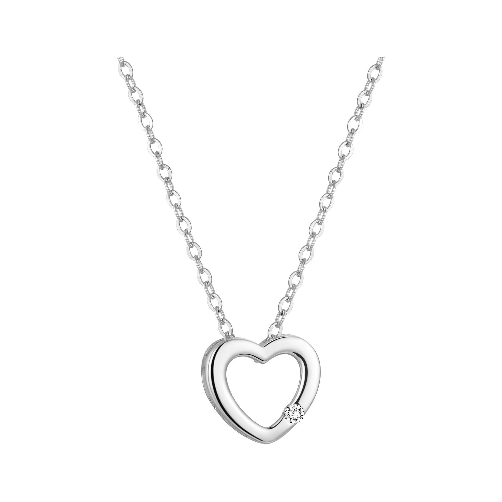 S925 Sterling Silver Diamond Heart-shaped Necklace Fashionable Simple INS Minimalist All-match Design Pendant - Jointcorp