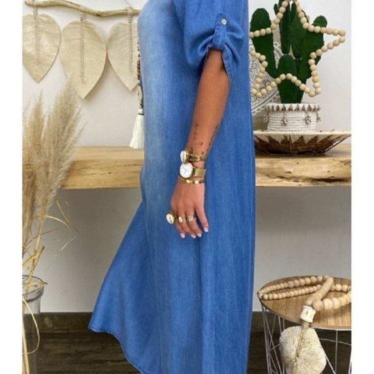 Plus Size Women's Clothing, Foreign Trade Plus Size, New Washed Denim Dresses - Jointcorp