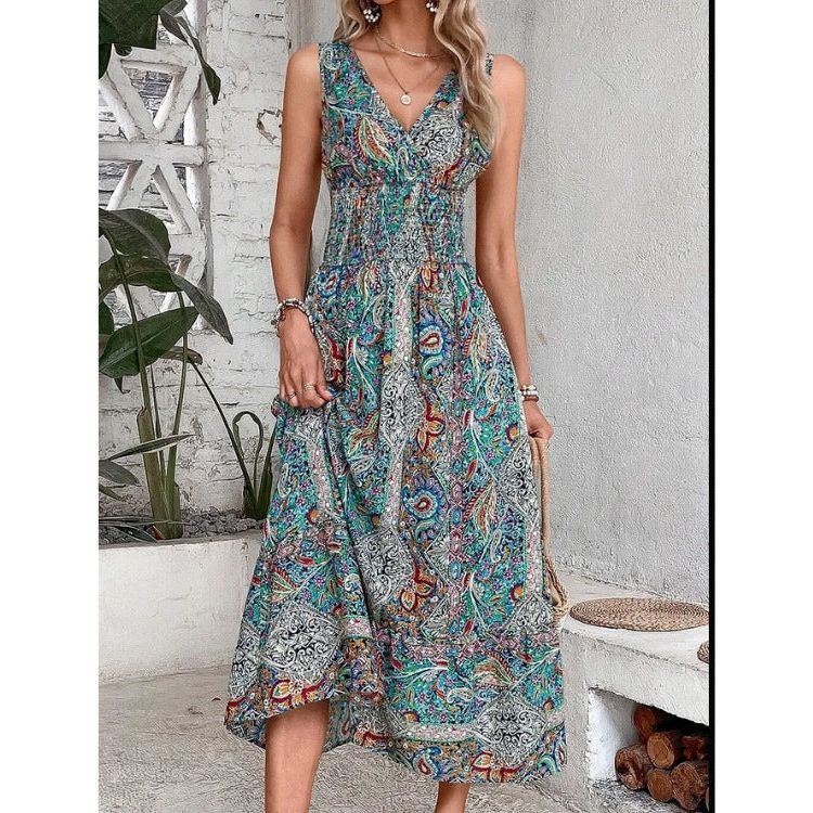 Women's Clothing Cross-border AliExpress New Fashion Temperament High Waist Sleeveless Bohemian Dress - Jointcorp
