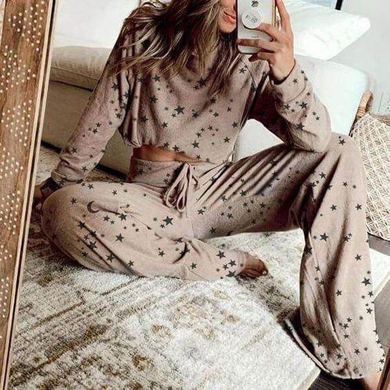 Women Printed Long-Sleeved Home Service Suit Pajamas - Jointcorp