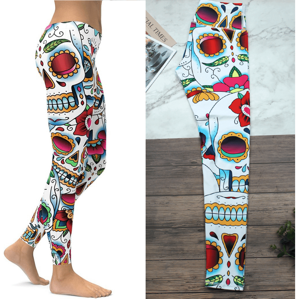 Skull Leggings Yoga Women's Sports Pants Fitness - Jointcorp