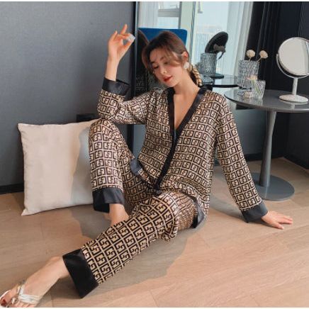 Pajamas Women's Simulation Silk Wide Leg Pants Casual Home Wear - Jointcorp