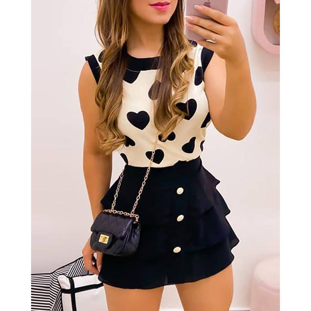 Women's Off-white Love Non Positioning Printed Dress