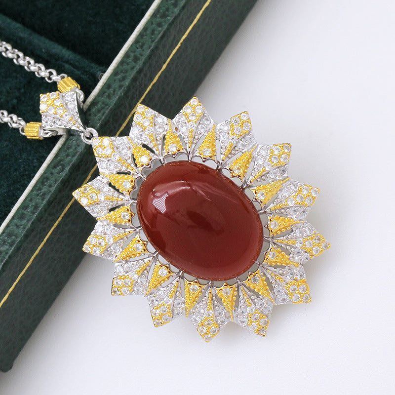 Fashion Personality Italian Craft Brushed Sunflower Pendant - Jointcorp