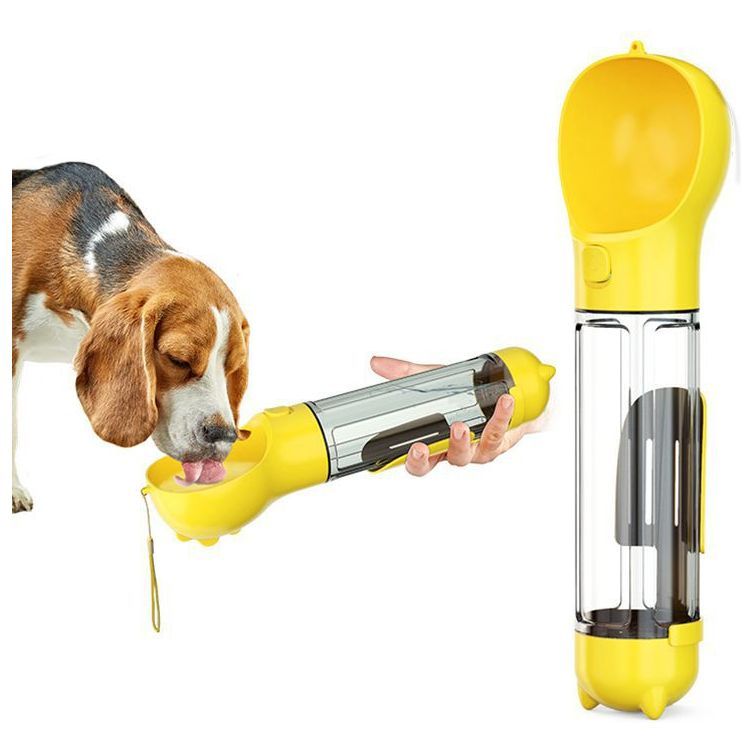 Portable Cat Dog Water Bottle Food Feeder Drinker Poop Dispenser 3 In 1 Leak-proof Multifunctional Dog Water Bottle
