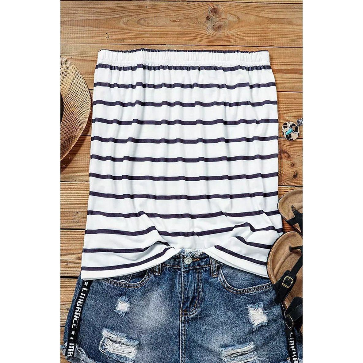 Fashion Striped Off Shoulder Vest