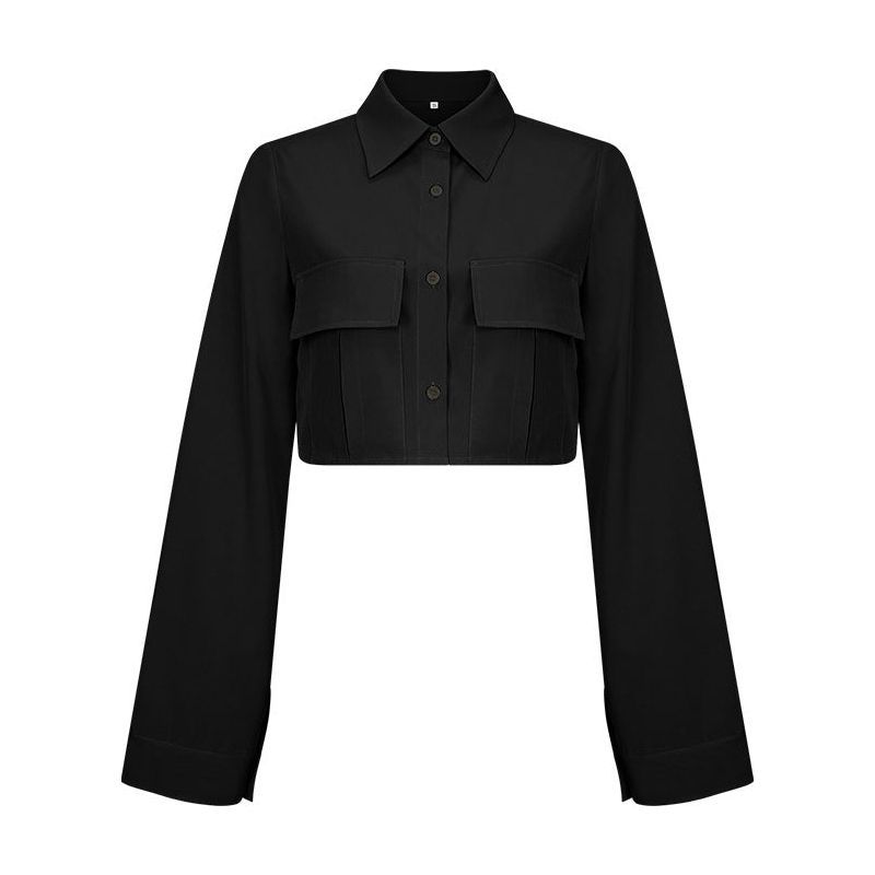 Autumn New Fashion Solid Pocket Short Shirt - Jointcorp