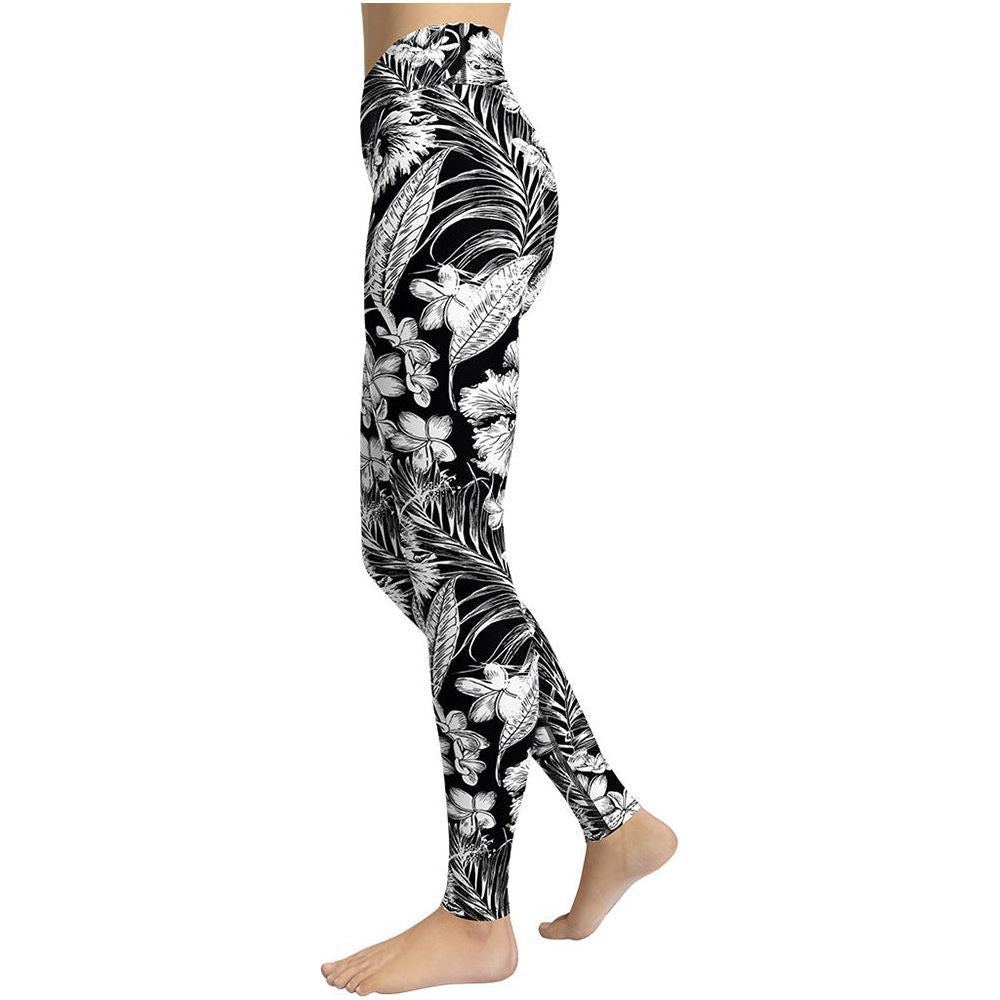Black And White Color Sports Leggings Yoga Pants - Jointcorp