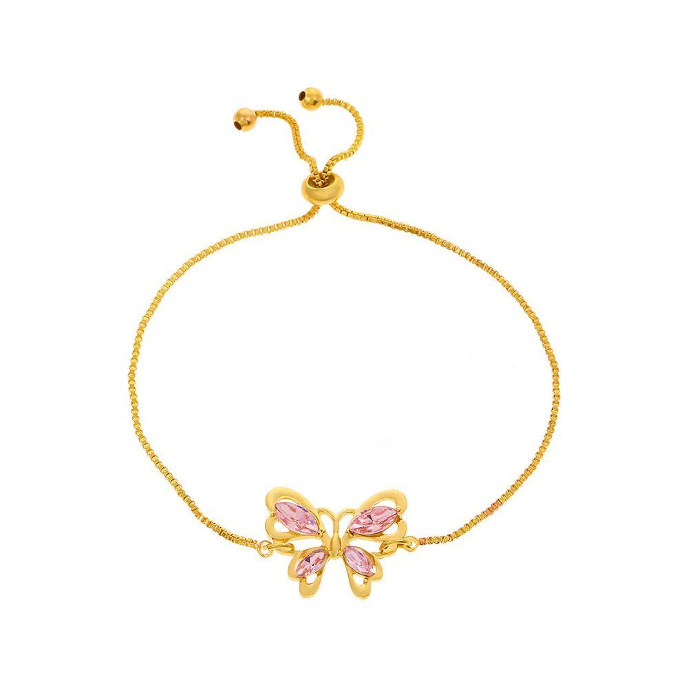 Affordable Luxury Fashion Pink Crystal Hollow Butterfly Bracelet - Jointcorp