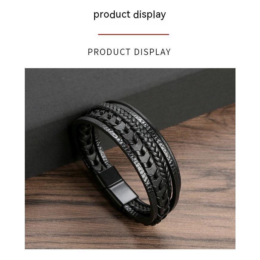 Fashion Jewelry Multi-layer Leather Rope Woven Bracelet - Jointcorp