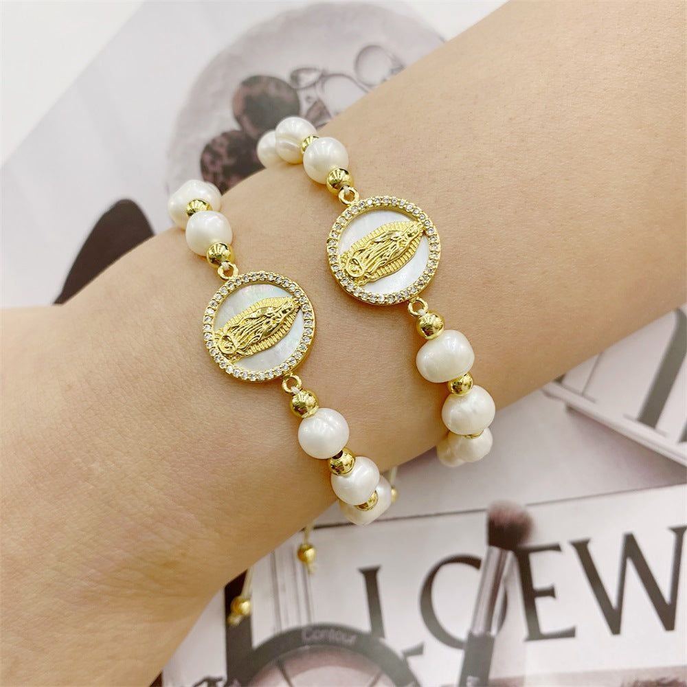 Natural Shell Virgin Mary Brand Bracelet Female - Jointcorp
