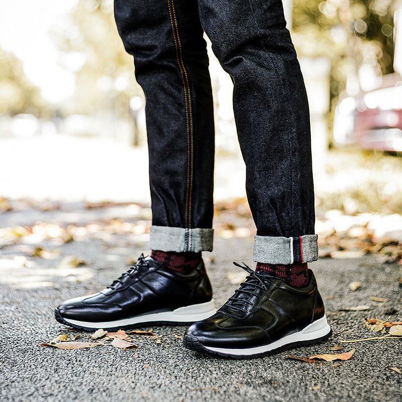 Handmade Men's Lace-up Leather Shoes