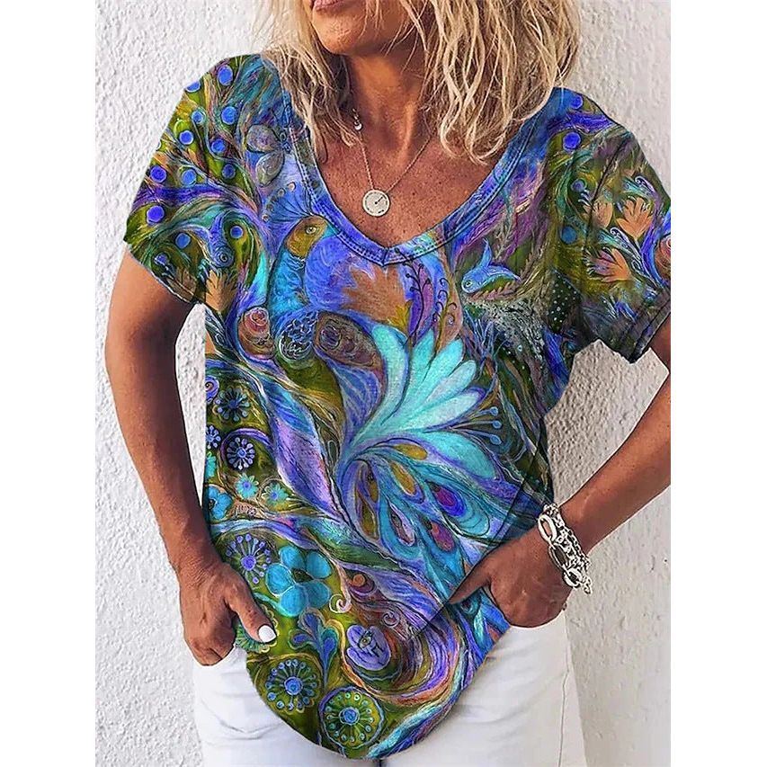 Women's 3D Women's Abstract Painting T-shirt Pattern Graffiti