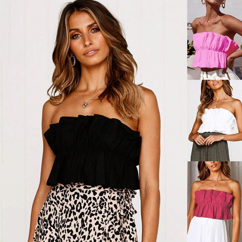 Women's Sleeveless Chest Wrap Peplum Top - Jointcorp