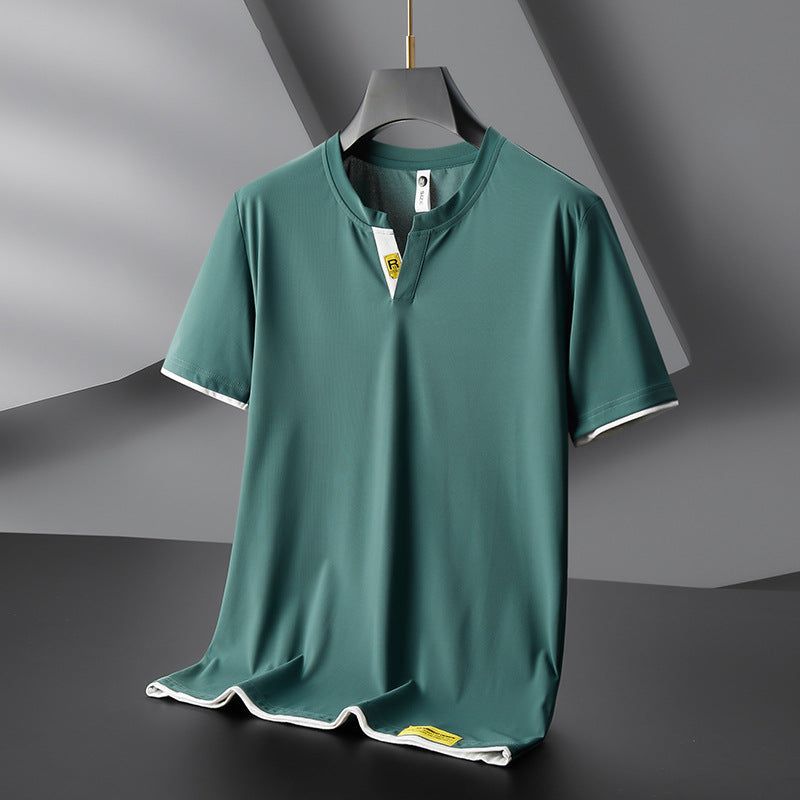 Trendy Fashion Men's V-neck Short Sleeve T-shirt - Jointcorp