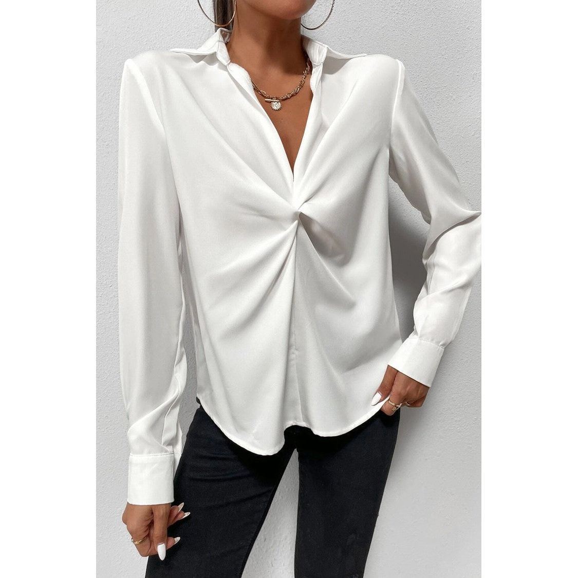 Fashion Casual V-neck Shirt Women's Clothing