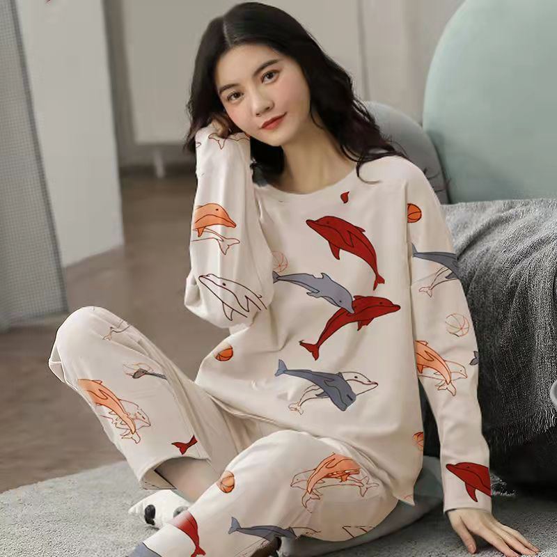 Pajamas Set Women Cute Cartoon Print Sleepwear 2 Piece Lounge Sets - Jointcorp