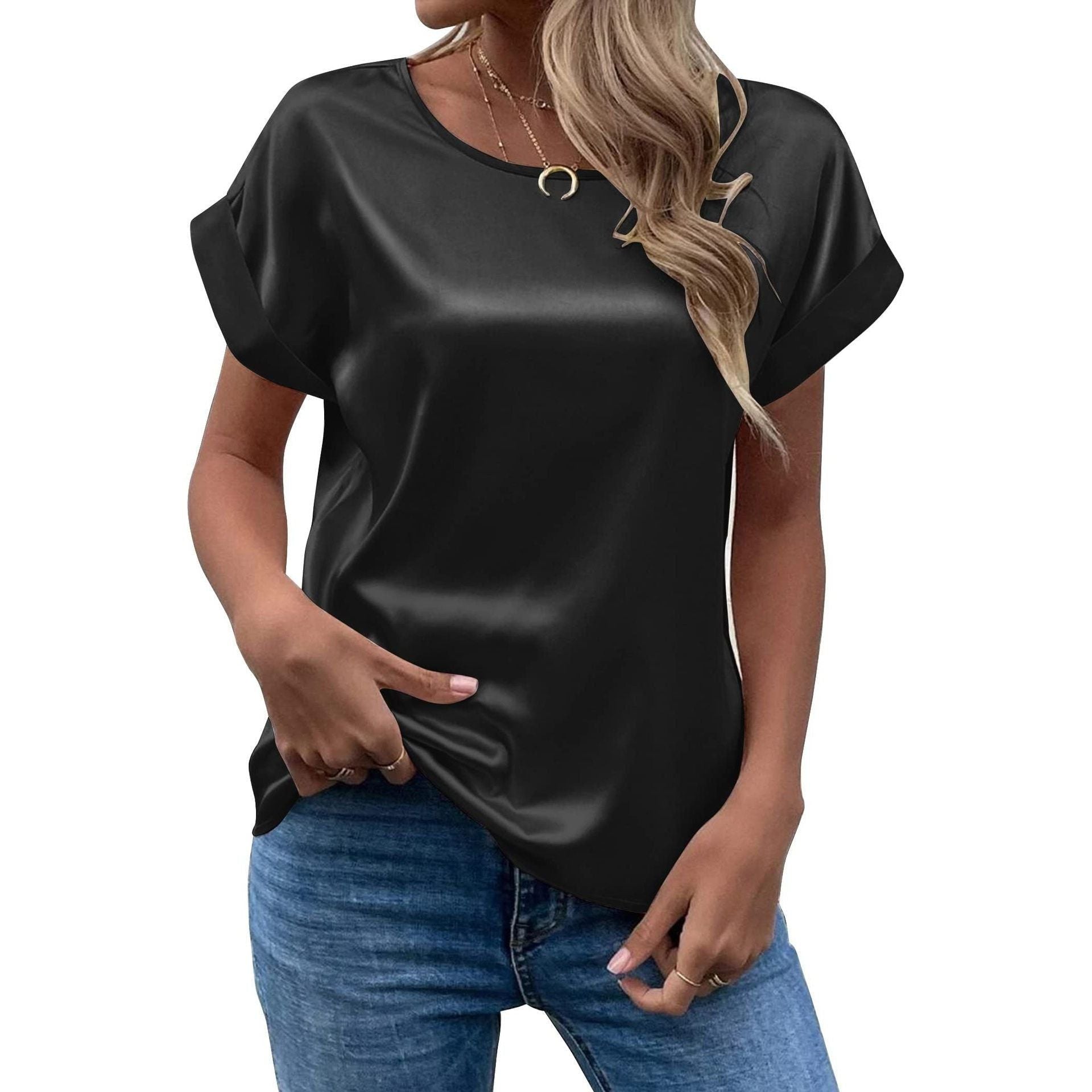 Solid Color Fashion Personalized Women's T-shirt - Jointcorp