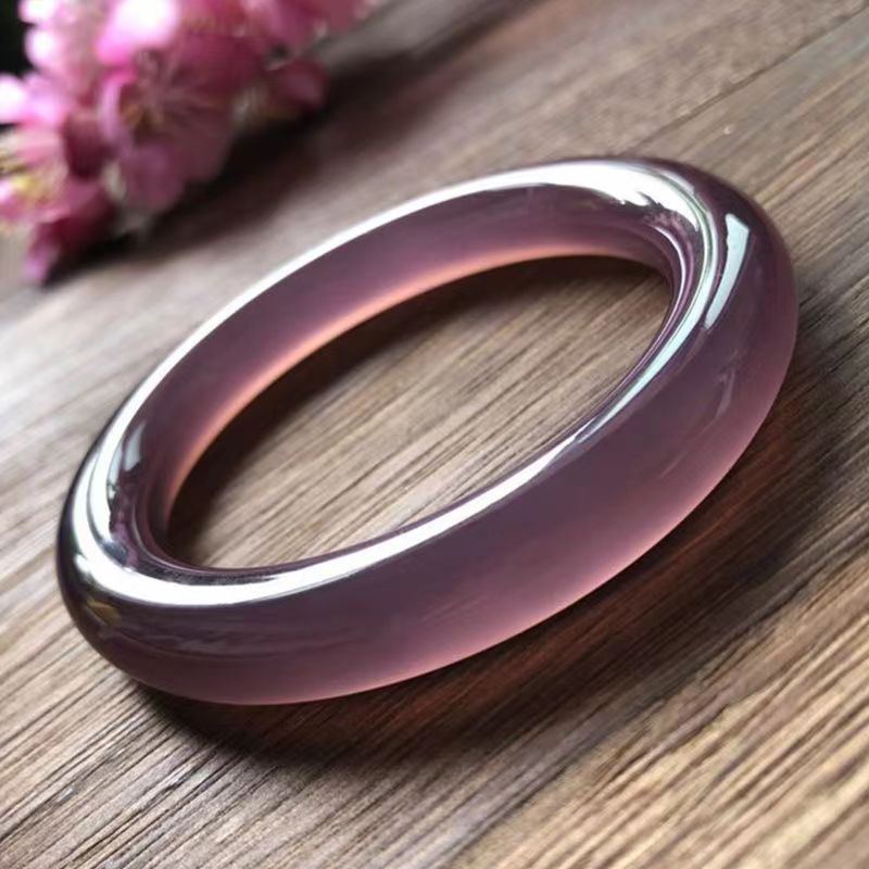 Imperial Purple Medium Width Chalcedony Agate Bracelet - Jointcorp