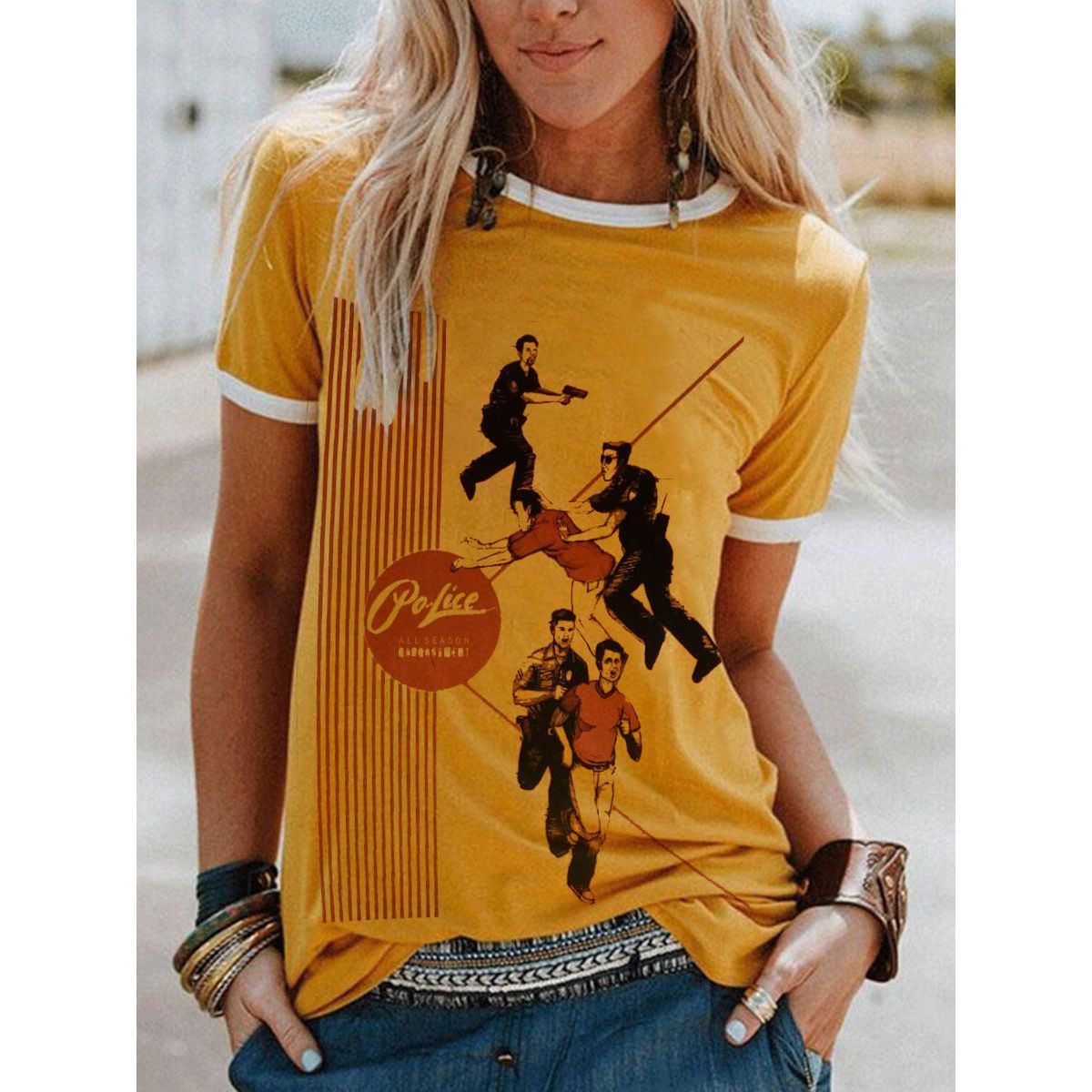 Pee Chee Folder Printed Short-sleeved T-shirt For Women