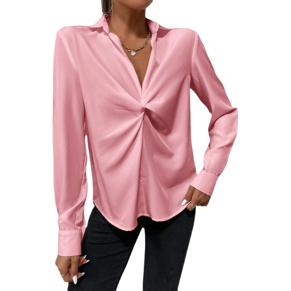 Fashion Casual V-neck Shirt Women's Clothing