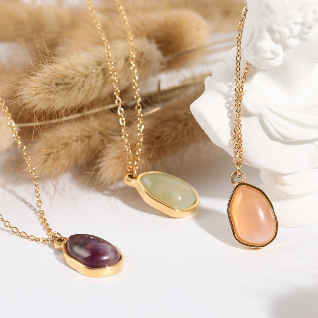 Natural Stone Irregular Oval Pendant - Jointcorp