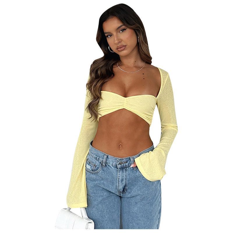 Fashion Sexy Solid Color T-shirt