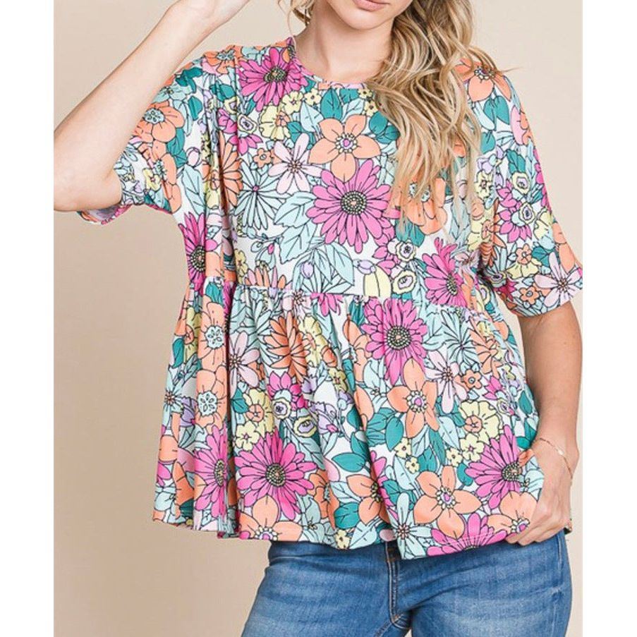 Printed Shirt Round Neck Short Sleeve Women's T-shirt