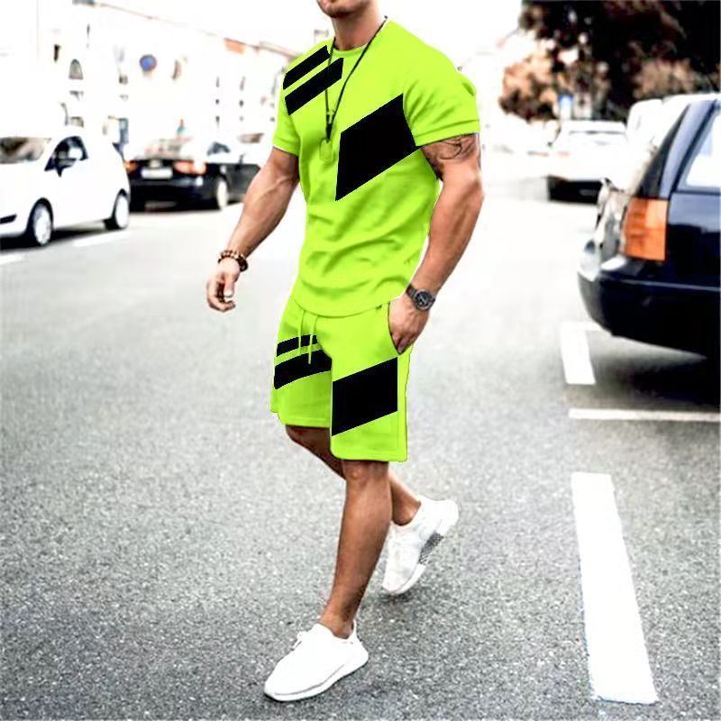 Men's Loose Fashion Casual Round Neck T-shirt Two-piece Set - Jointcorp