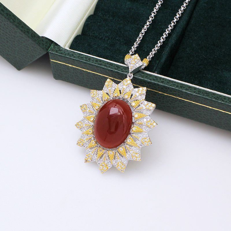 Fashion Personality Italian Craft Brushed Sunflower Pendant - Jointcorp