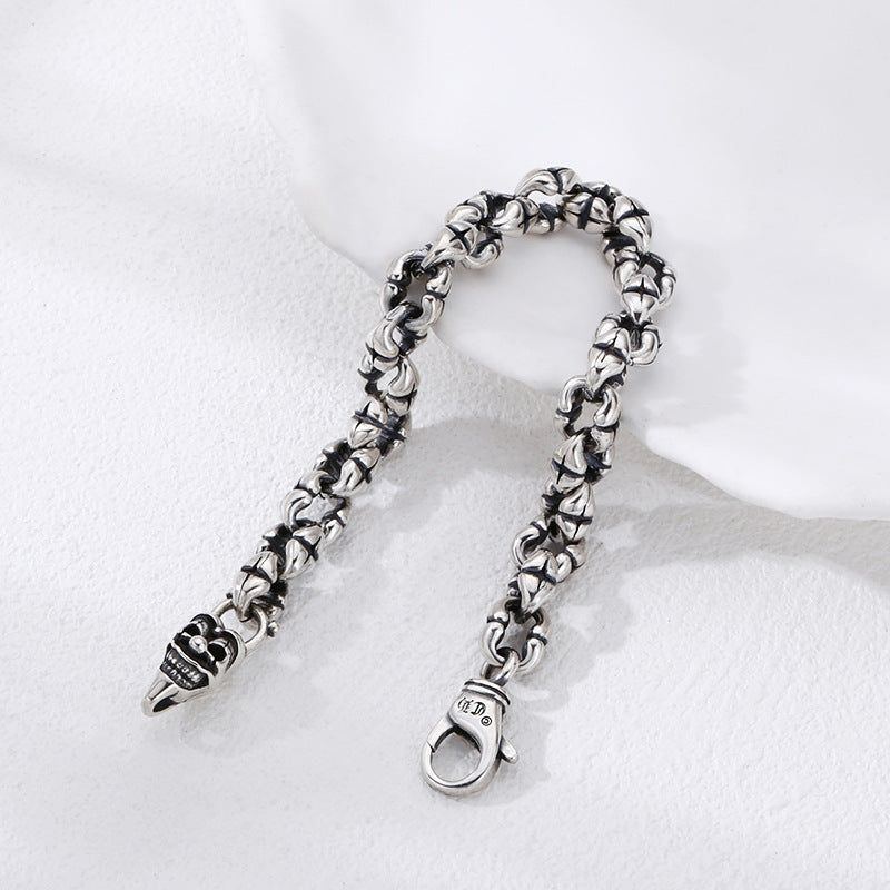 925 Sterling Silver Skull Thick Type Men's Bracelet - Jointcorp
