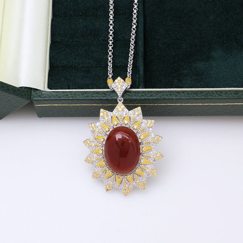 Fashion Personality Italian Craft Brushed Sunflower Pendant - Jointcorp