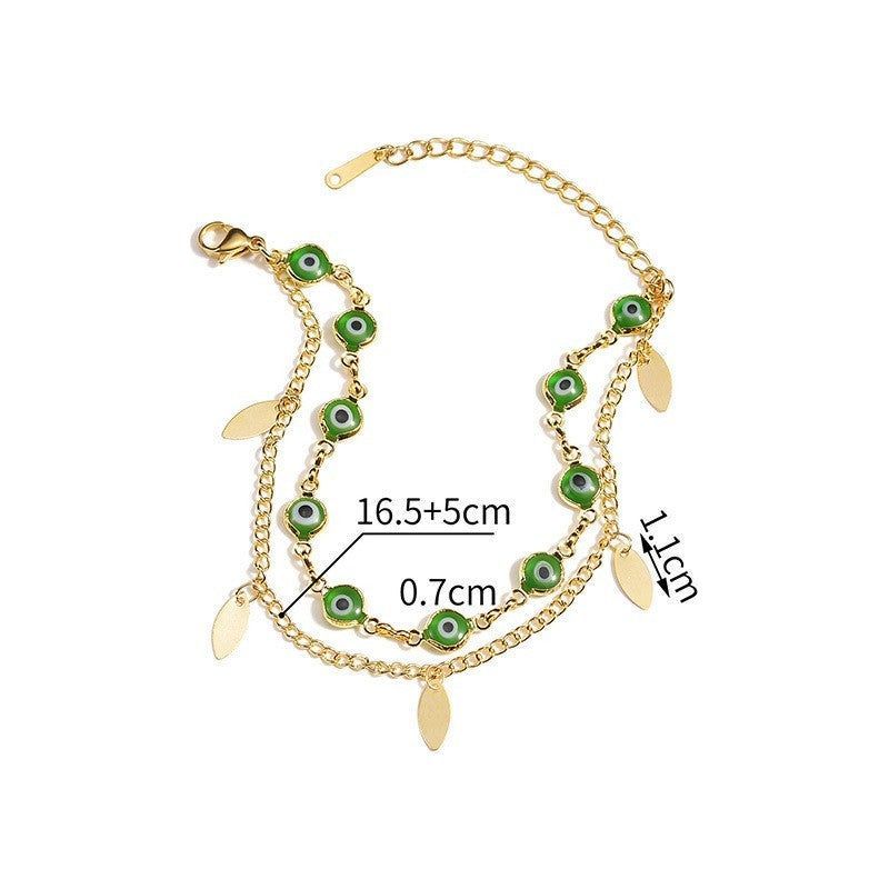 14K Gold Titanium Steel Oval Piece Twin Bracelet - Jointcorp