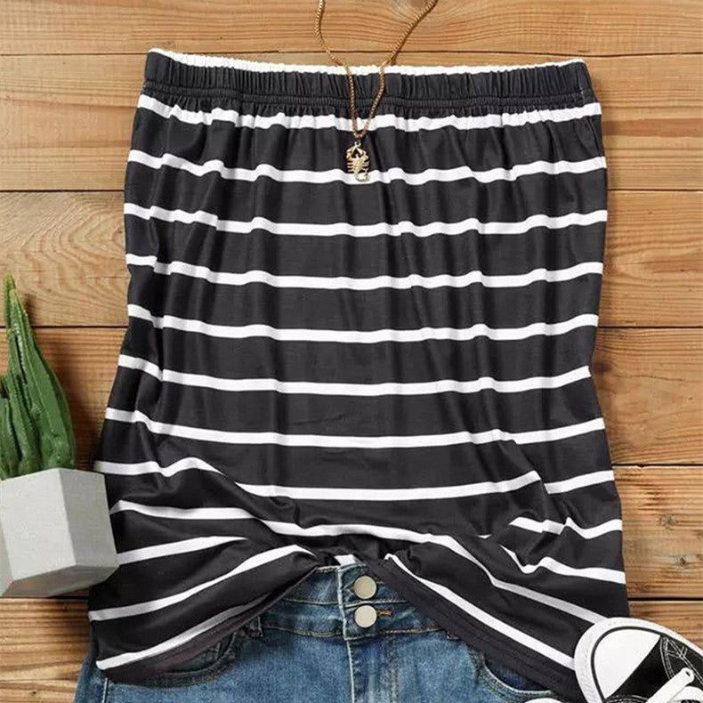 Fashion Striped Off Shoulder Vest