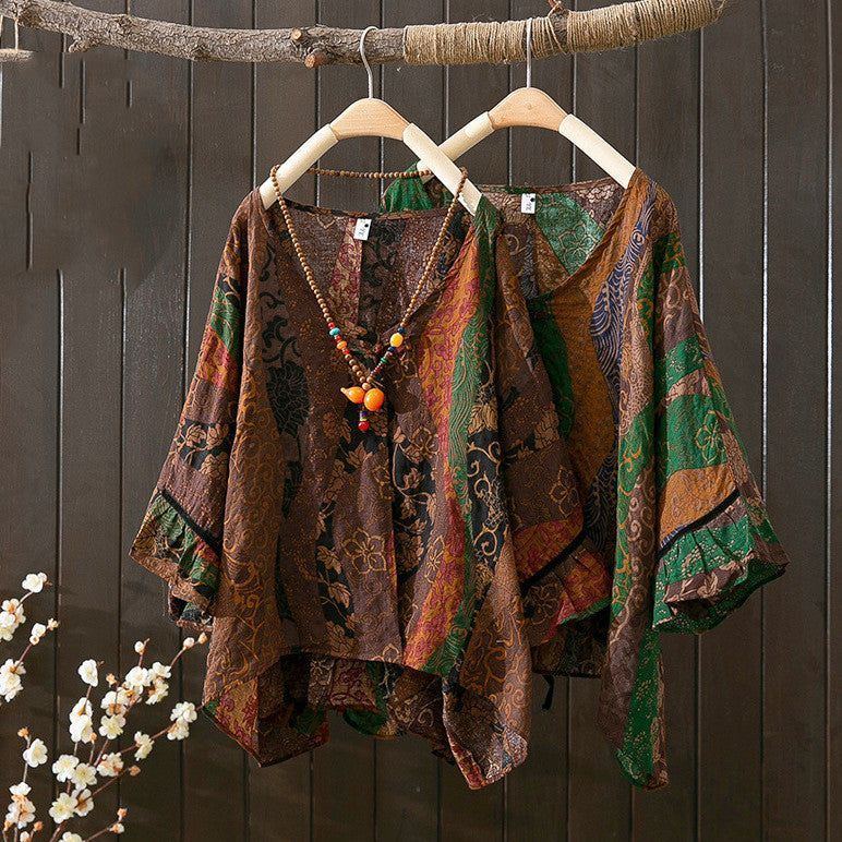 Retro Casual Printed Short Sleeve T-shirt Girl - Jointcorp