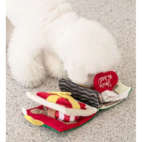Christmas Cute Cloth Dog Hide Food Book Pet Toys