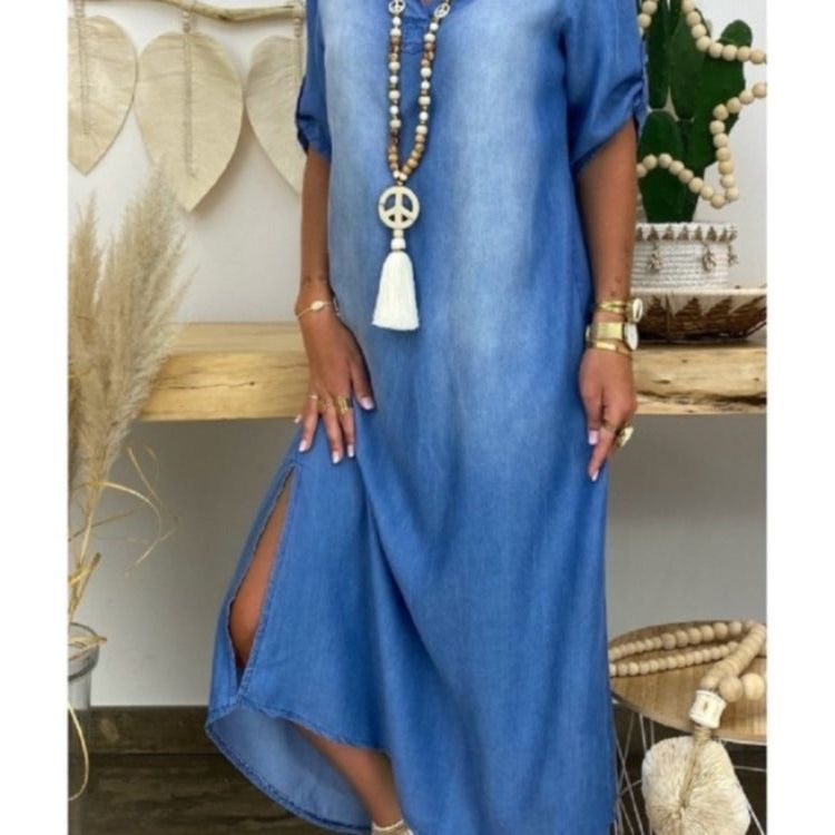 Plus Size Women's Clothing, Foreign Trade Plus Size, New Washed Denim Dresses - Jointcorp