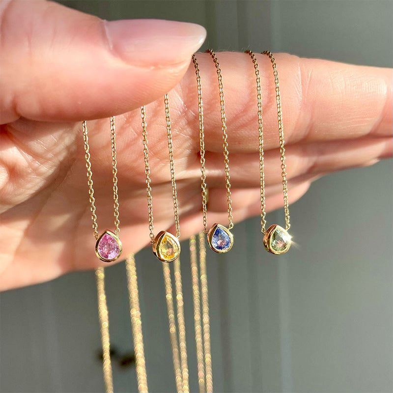 Birthstone Color Zirconium Mini Choker - Jointcorp