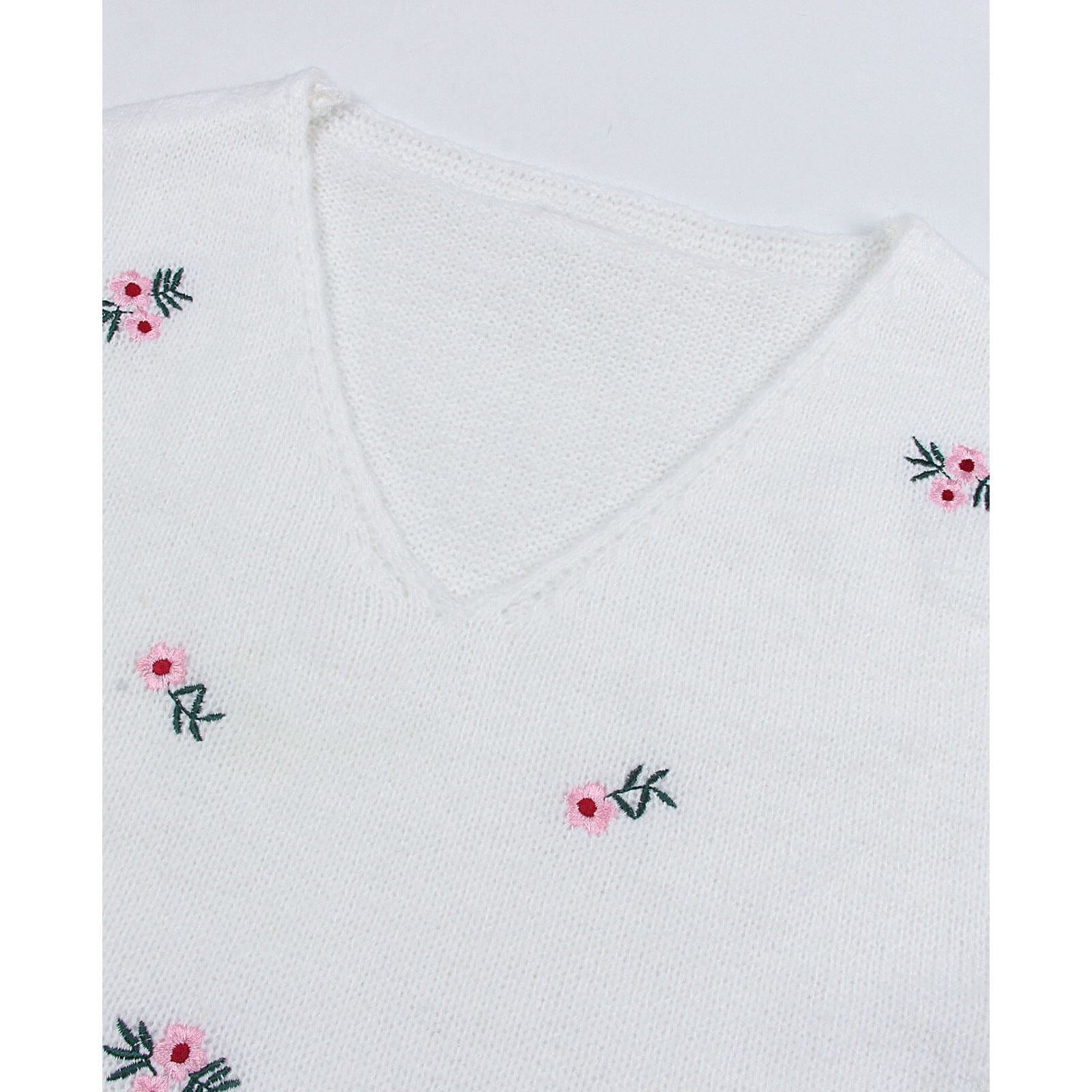 V-neck Pullover Beautifully Embroidered European And American Sweater Woman