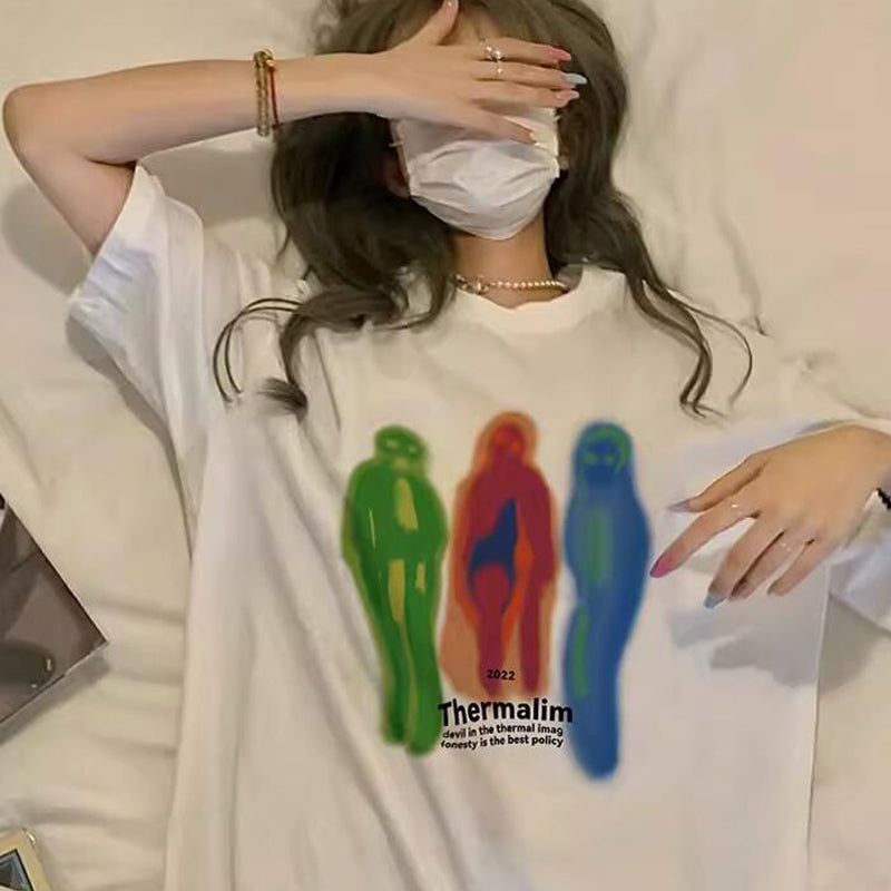 American Street Niche Design Short-sleeved T-shirt Retro Shoulder