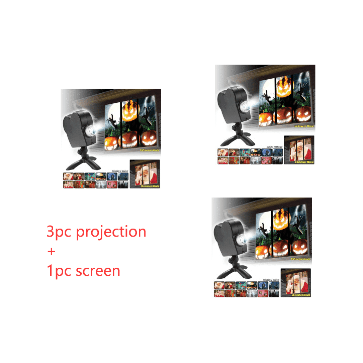Halloween Christmas Laser Projector 12 Movies Disco Light Mini Window Home Theater Projector Indoor Outdoor Projector