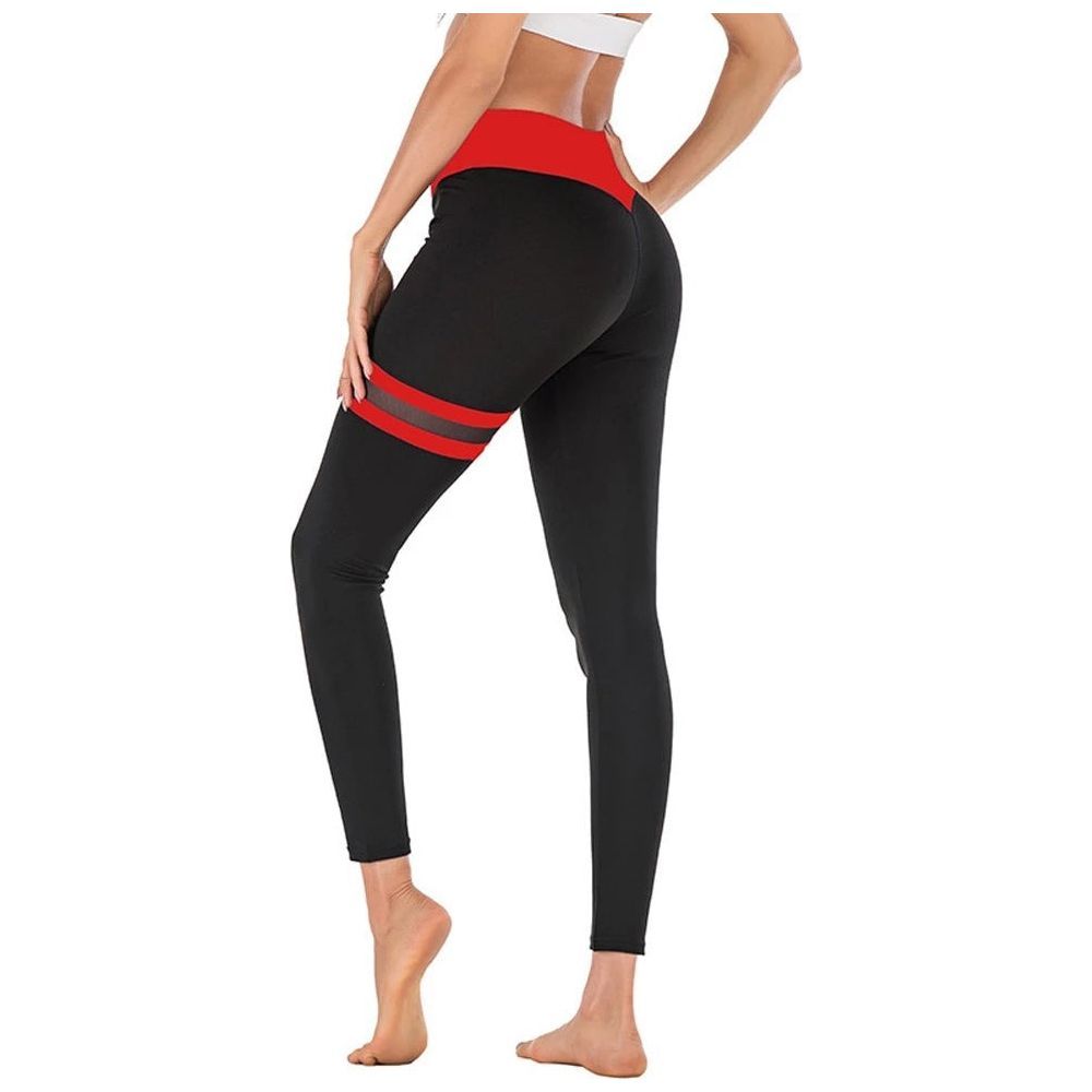 Thigh Double Ring Contrast Color Yoga Pants High Stretch Leggings - Jointcorp