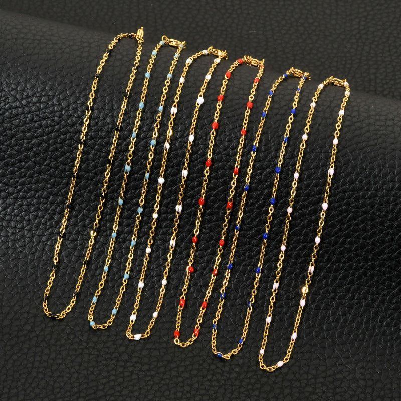 Vacuum Electroplating 1.5mm Stainless Steel Bead Chain Drop Glue 6-color Chain DIY Foot Chain Jewelry - Jointcorp
