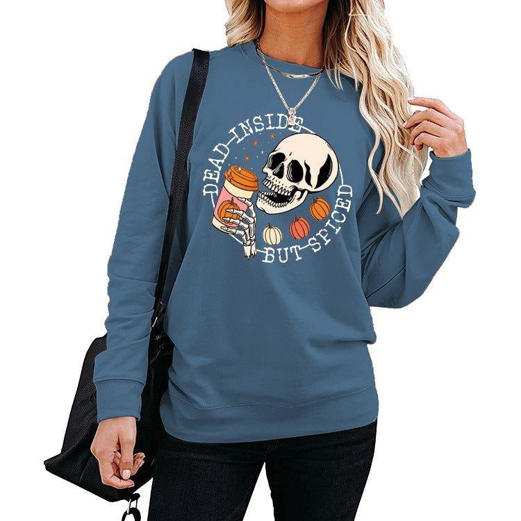 Winter Amazon Print Round Neck Long Sleeve Sweater