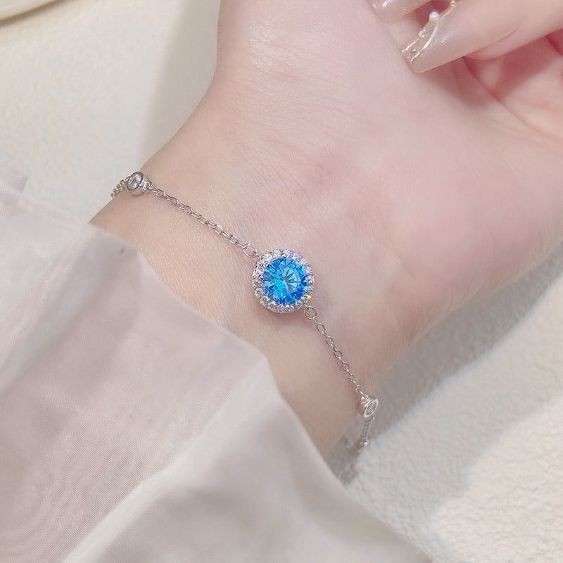 Women's Fashion Sterling Silver Inlaid Zirconium Bracelet - Jointcorp