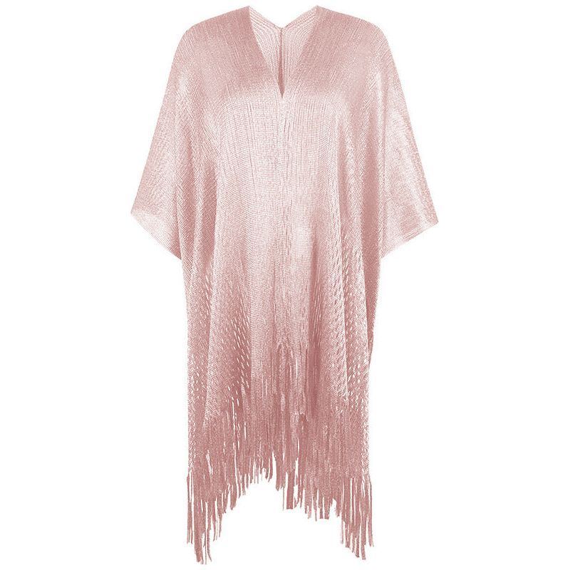 Women's Knitwear Hollowed Out Tassel Cape Shawl Anti-suntan Coat