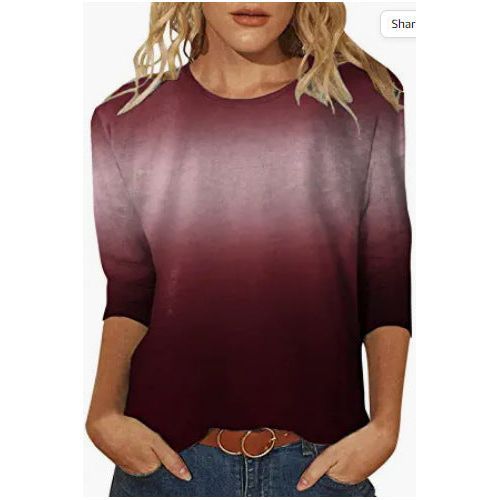 Women's Printed Crew Neck Top - Jointcorp