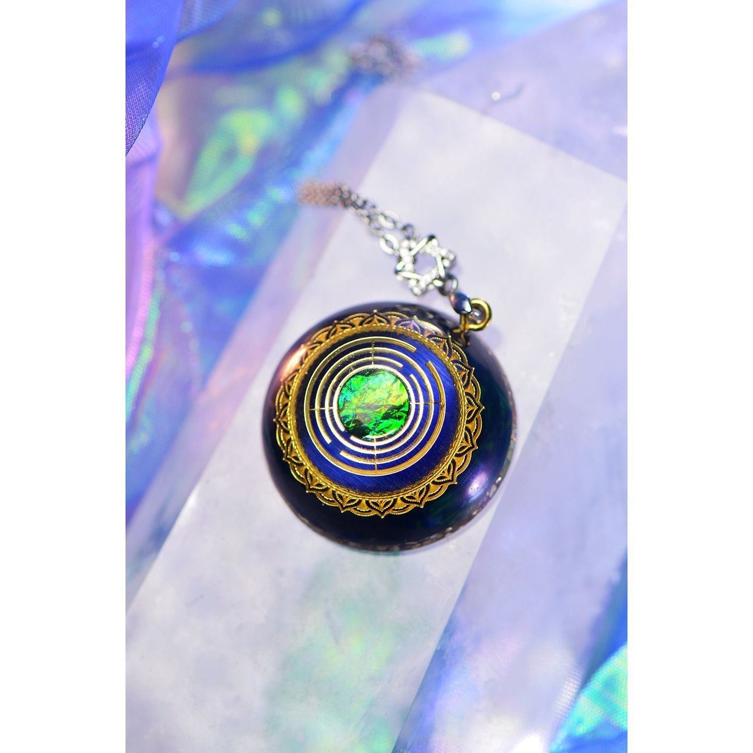 Cosmic Sky Obsidian Pendant Necklace - Jointcorp