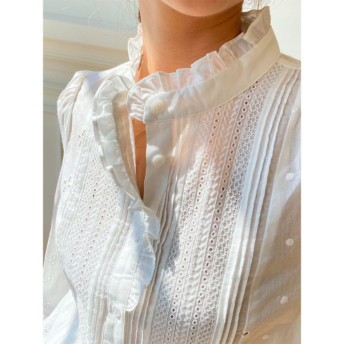 Women's Design Sense French Shirt Solid Color - Jointcorp