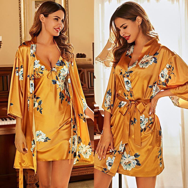 Ice Silk Pajamas Women's Summer Sexy Suspender Suit - Jointcorp